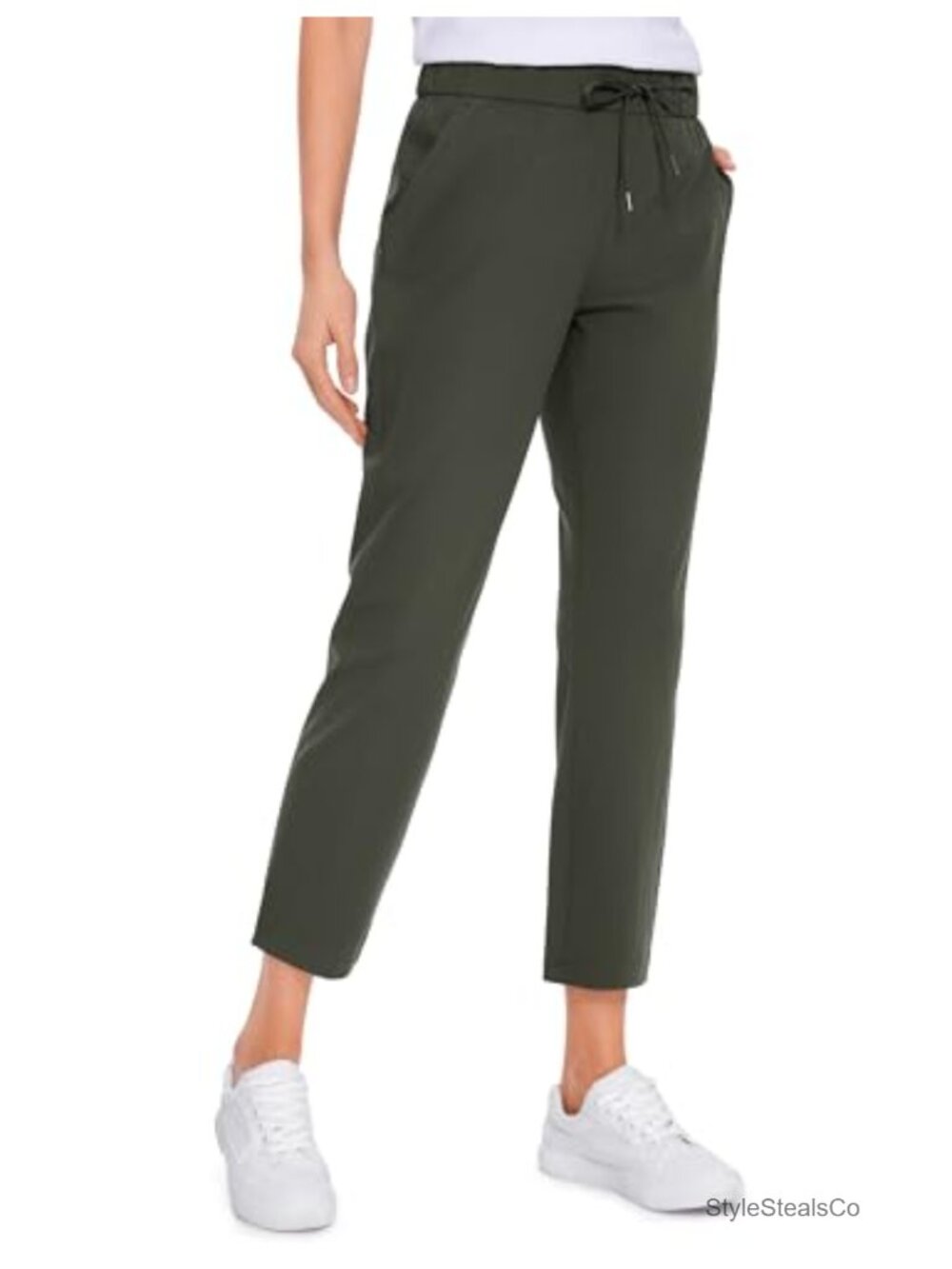 Women's High Rise Stretch Cropped Pants 25" Inseam Golf Travel Work